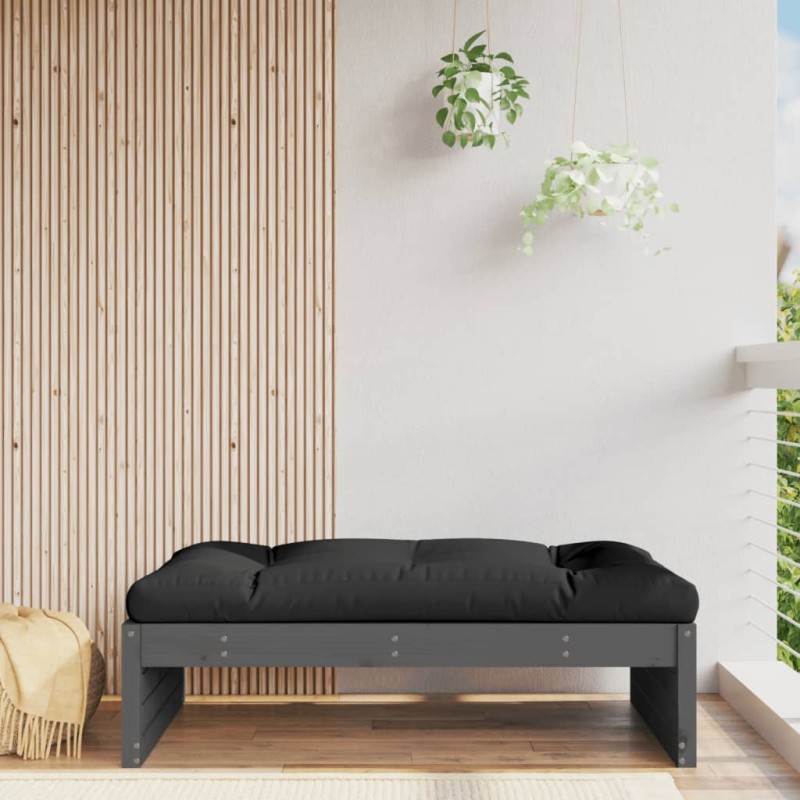 vidaXL Poggiapiedi da Giardino 120x80 cm Legno Massello di Pino Grigio vidaXL Poggiapiedi da Giardino 120x80 cm Legno Massello di Pino Grigio