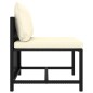 Divano Centrale Modulare con Cuscini in Polyrattan Nero Divano Centrale Modulare con Cuscini in Polyrattan Nero