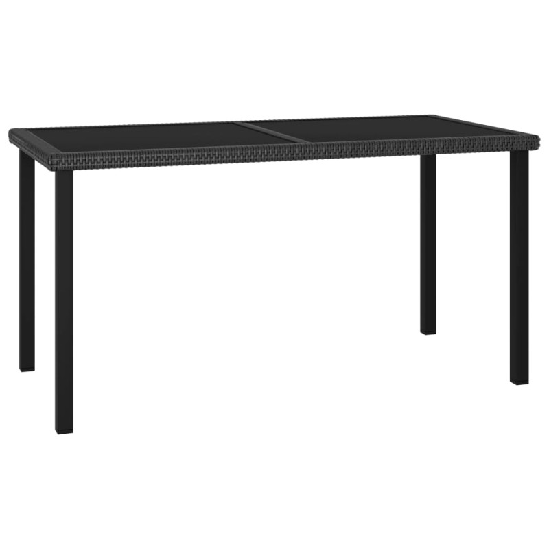 Tavolo da Pranzo da Giardino Nero 140x70x73 cm in Polyrattan Tavolo da Pranzo da Giardino Nero 140x70x73 cm in Polyrattan