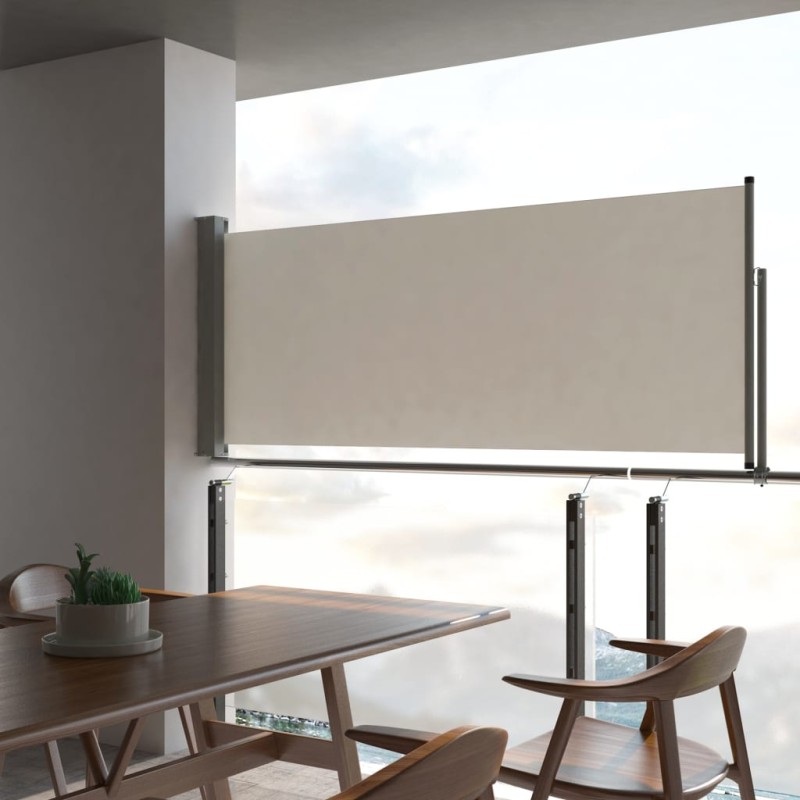 Tenda da Sole Laterale Retrattile 100 x 300 cm Crema Tenda da Sole Laterale Retrattile 100 x 300 cm Crema