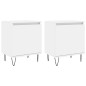 vidaXL Comodini 2 pz Bianchi 40x30x50 cm in Legno Multistrato vidaXL Comodini 2 pz Bianchi 40x30x50 cm in Legno Multistrato