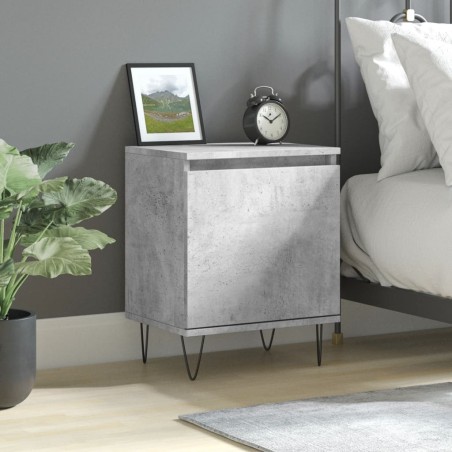 vidaXL Comodino Grigio Cemento 40x30x50 cm in Legno Multistrato