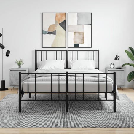 vidaXL Comodini 2 pz Grigio Cemento 40x30x50 cm in Legno Multistrato