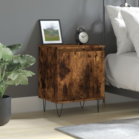 vidaXL Comodino Rovere Fumo 40x30x50 cm in Legno Multistrato
