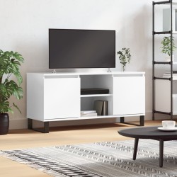vidaXL Mobile Porta TV Bianco Lucido 104x35x50 cm in Legno Multistrato