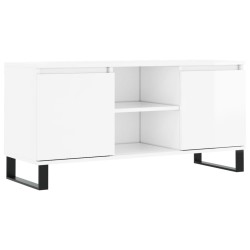 vidaXL Mobile Porta TV Bianco Lucido 104x35x50 cm in Legno Multistrato