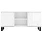 vidaXL Mobile Porta TV Bianco Lucido 104x35x50 cm in Legno Multistrato