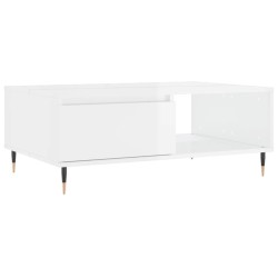 vidaXL Tavolino Salotto Bianco Lucido 90x60x35 cm in Legno Multistrato