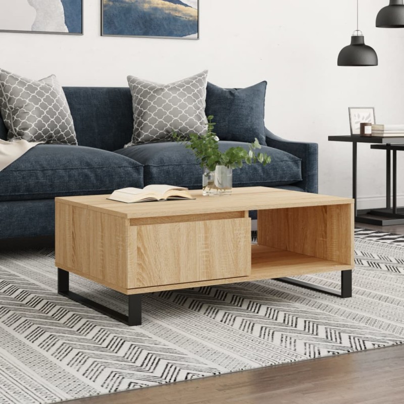 vidaXL Tavolino da Salotto Rovere Sonoma 90x60x35 cm Legno Multistrato