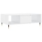 vidaXL Tavolino da Salotto Bianco Lucido 104x60x35cm Legno Multistrato