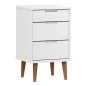 vidaXL Comodino MOLDE Bianco 40x35x65 cm in Legno Massello di Pino