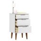 vidaXL Comodino MOLDE Bianco 40x35x65 cm in Legno Massello di Pino