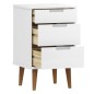vidaXL Comodino MOLDE Bianco 40x35x65 cm in Legno Massello di Pino