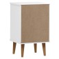 vidaXL Comodino MOLDE Bianco 40x35x65 cm in Legno Massello di Pino
