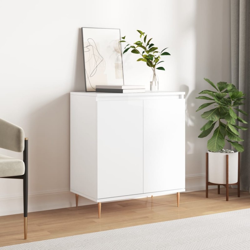 vidaXL Credenza Bianco Lucido 60x35x70 cm in Legno Multistrato vidaXL Credenza Bianco Lucido 60x35x70 cm in Legno Multistrato