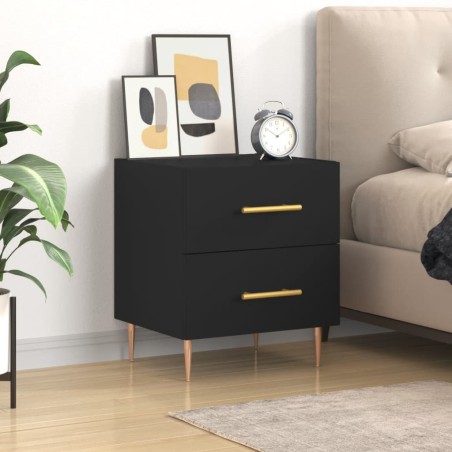 vidaXL Comodino Nero 40x35x47,5 cm in Legno Multistrato