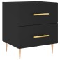 vidaXL Comodino Nero 40x35x47,5 cm in Legno Multistrato