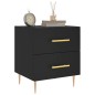 vidaXL Comodino Nero 40x35x47,5 cm in Legno Multistrato