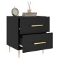 vidaXL Comodino Nero 40x35x47,5 cm in Legno Multistrato