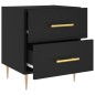 vidaXL Comodino Nero 40x35x47,5 cm in Legno Multistrato