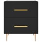 vidaXL Comodino Nero 40x35x47,5 cm in Legno Multistrato
