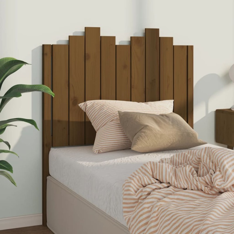 Testiera per Letto Miele 96x4x110 cm Legno Massello di Pino