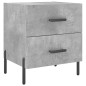 vidaXL Comodino Grigio Cemento 40x35x47,5 cm in Legno Multistrato