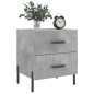 vidaXL Comodino Grigio Cemento 40x35x47,5 cm in Legno Multistrato