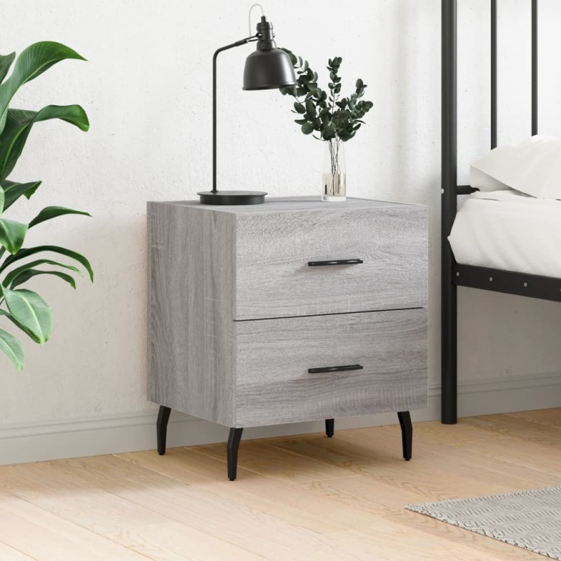 vidaXL Comodino Grigio Sonoma 40x35x47,5 cm in Legno Multistrato