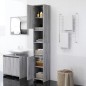 Armadio Bagno Rovere Grigio 30x30x183,5cm Legno Ingegnerizzato Armadio Bagno Rovere Grigio 30x30x183,5cm Legno Ingegnerizzato