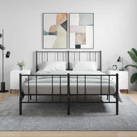 vidaXL Comodini 2 pz Bianco Lucido 40x40x50 cm in Legno Multistrato