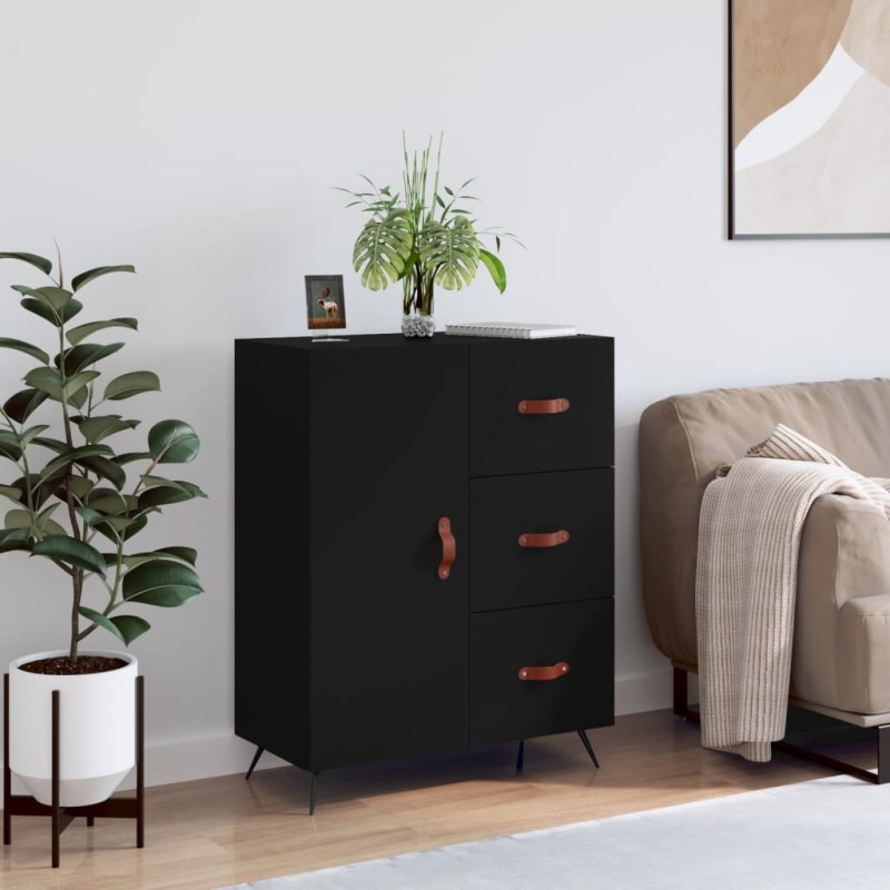 vidaXL Credenza Nera 69,5x34x90 cm in Legno Multistrato vidaXL Credenza Nera 69,5x34x90 cm in Legno Multistrato
