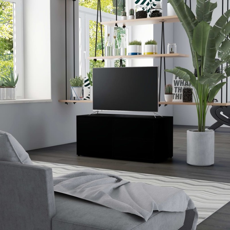 vidaXL Mobile Porta TV Nero 80x34x36 cm in Legno Multistrato vidaXL Mobile Porta TV Nero 80x34x36 cm in Legno Multistrato