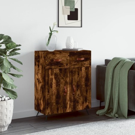 vidaXL Credenza Rovere Fumo 69,5x34x90 cm in Legno Multistrato