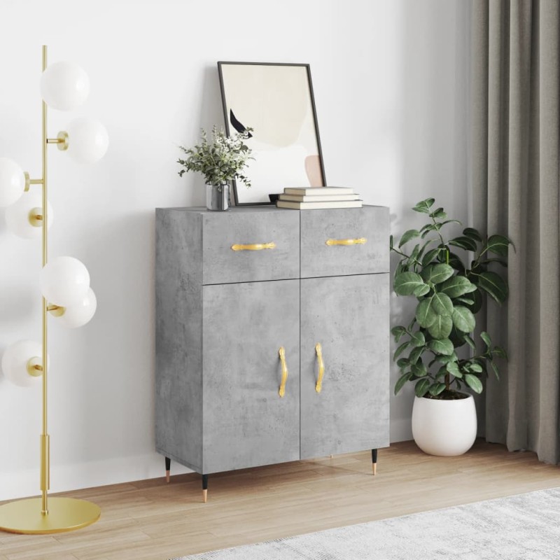 vidaXL Credenza Grigio Cemento 69,5x34x90 cm in Legno Multistrato vidaXL Credenza Grigio Cemento 69,5x34x90 cm in Legno Multistrato