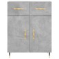 vidaXL Credenza Grigio Cemento 69,5x34x90 cm in Legno Multistrato vidaXL Credenza Grigio Cemento 69,5x34x90 cm in Legno Multistrato