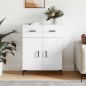 vidaXL Credenza 69,5x34x90 cm in Legno Multistrato Bianco Lucido vidaXL Credenza 69,5x34x90 cm in Legno Multistrato Bianco Lucido