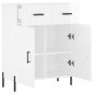 vidaXL Credenza 69,5x34x90 cm in Legno Multistrato Bianco Lucido vidaXL Credenza 69,5x34x90 cm in Legno Multistrato Bianco Lucido