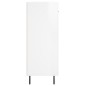 vidaXL Credenza 69,5x34x90 cm in Legno Multistrato Bianco Lucido vidaXL Credenza 69,5x34x90 cm in Legno Multistrato Bianco Lucido
