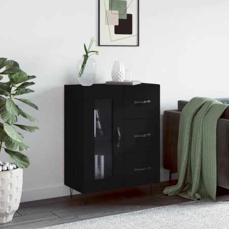 vidaXL Credenza Nera 69,5x34x90 cm in Legno Multistrato