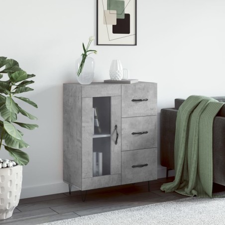 vidaXL Credenza Grigio Cemento 69,5x34x90 cm in Legno Multistrato