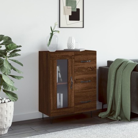 vidaXL Credenza Rovere Marrone 69,5x34x90 cm in Legno Multistrato