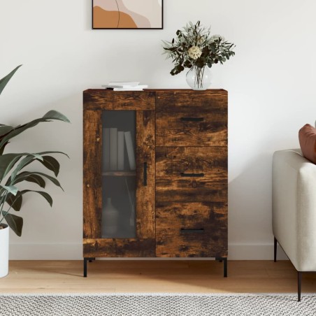 vidaXL Credenza Rovere Fumo 69,5x34x90 cm in Legno Multistrato
