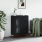 vidaXL Credenza Nera 69,5x34x90 cm in Legno Multistrato vidaXL Credenza Nera 69,5x34x90 cm in Legno Multistrato