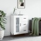 vidaXL Credenza 69,5x34x90 cm in Legno Multistrato Bianco Lucido vidaXL Credenza 69,5x34x90 cm in Legno Multistrato Bianco Lucido