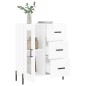 vidaXL Credenza 69,5x34x90 cm in Legno Multistrato Bianco Lucido vidaXL Credenza 69,5x34x90 cm in Legno Multistrato Bianco Lucido