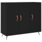 vidaXL Credenza Nera 90x34x80 cm in Legno Multistrato vidaXL Credenza Nera 90x34x80 cm in Legno Multistrato