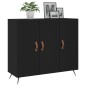 vidaXL Credenza Nera 90x34x80 cm in Legno Multistrato vidaXL Credenza Nera 90x34x80 cm in Legno Multistrato