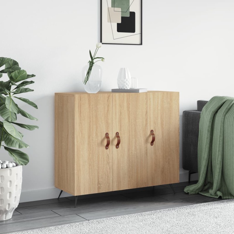 vidaXL Credenza Rovere Sonoma 90x34x80 cm in Legno Multistrato vidaXL Credenza Rovere Sonoma 90x34x80 cm in Legno Multistrato