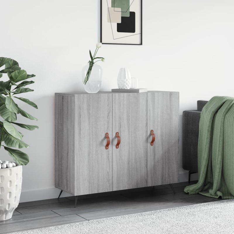 vidaXL Credenza Grigio Sonoma 90x34x80 cm in Legno Multistrato vidaXL Credenza Grigio Sonoma 90x34x80 cm in Legno Multistrato